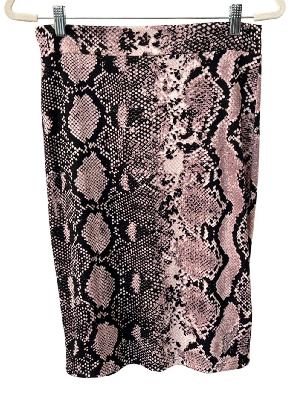 Riah Fashion Pencil Skirt Medium Snake Print Pink Black Career Business Casual